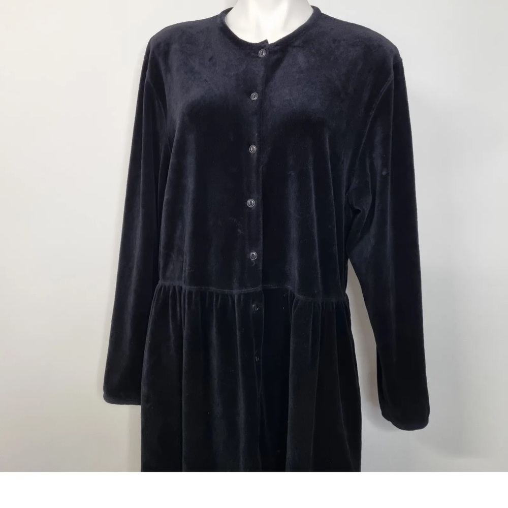 Vintage Eddie Bauer Black Velour Dress Size L